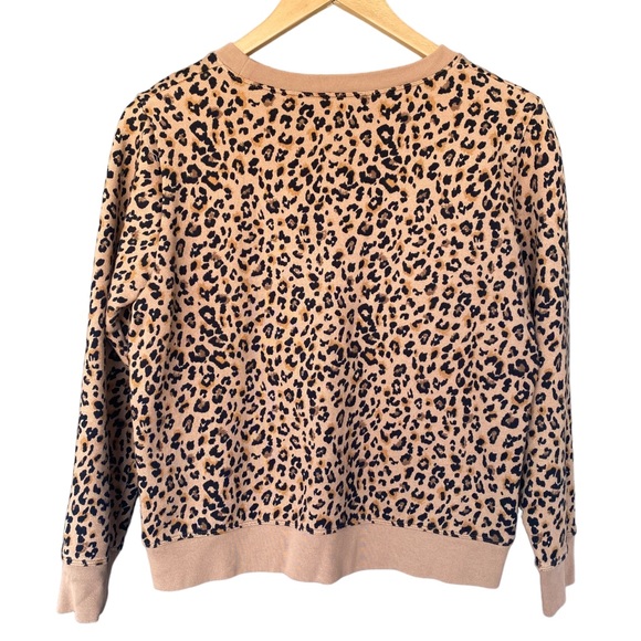 J. Crew Leopard Crew Neck Sweatshirt Small - Picture 9 of 10